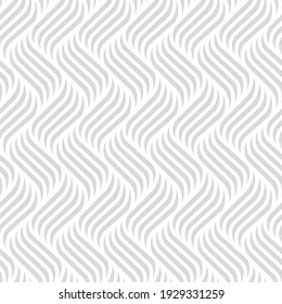 Seamless Pattern. Subtle Background Wavy Line. Modern Waves Texture. Intricate Pipple Curly Stripe. Repeat Soft Lines. Fashion Design For Prints. Endless Style Abstract Geometric Stripes. Illustration