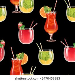 Seamless pattern with summer cocktails - Powered by Shutterstock