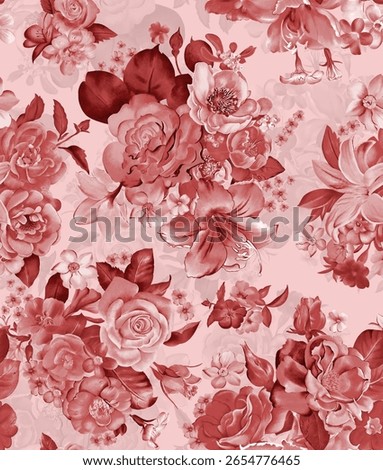  seamless pattern textile design with beautiful flowers pattern for textile