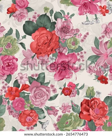  seamless pattern textile design with beautiful flowers pattern for textile