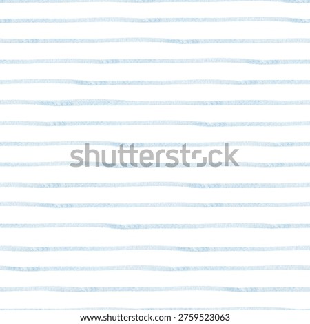 Seamless pattern with thin blue watercolor stripes with wavy horizontal lines and soft pastel texture