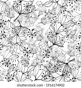 Seamless Black White Floral Pattern High Res Stock Images Shutterstock