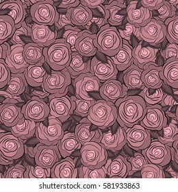 Seamless pattern. Watercolor flowers illustration in neutral colors.