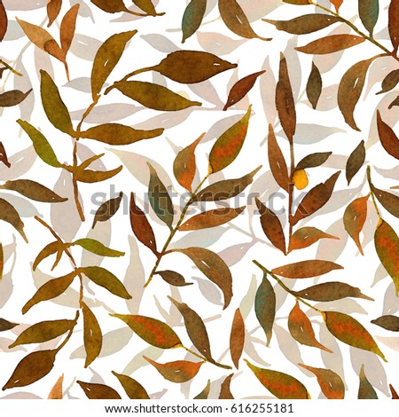 Similar – Yellow autumn leaves pattern on white