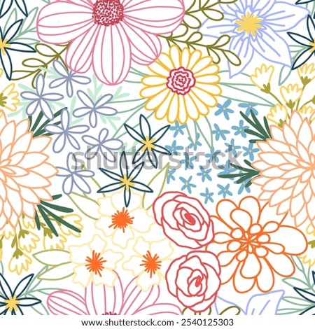 seamless pattern with white flowers	