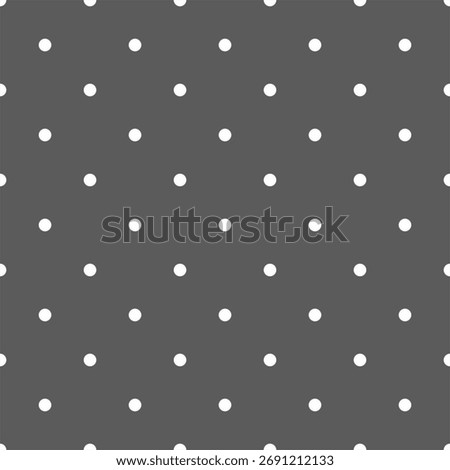 seamless pattern with white polka dots on a dark brown or grey background. For cards, invitations, wedding or baby shower albums, backgrounds, arts and scrapbooks.