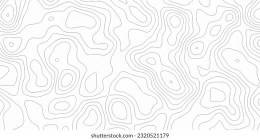 Seamless pattern with White sea map and topographic contours map background,curved reliefs abstract background. Topographic map patterns, topography line map. White background with topographic.