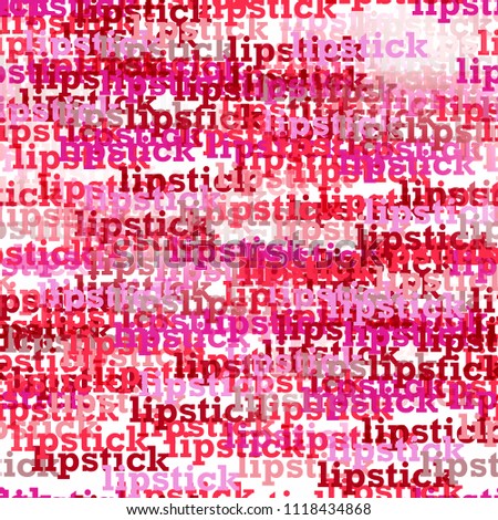 Seamless pattern of word lipstick background