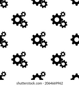 Seamless Patterned Images Of Three Gears. Gear On A White Background. Gearing. 3d Image. 3d Rendering