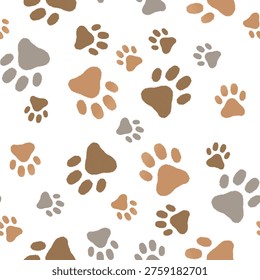 Seamless Paw Print Pattern Background For Textle, fabric, home decoration, wrapping paper