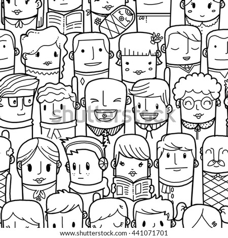 Seamless people pattern