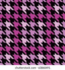 Seamless Plaid Houndstooth Pattern In Pink.