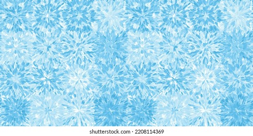 Seamless Playful Light Pastel Blue Starburst Or Flower Puff Fabric Pattern. Cute Abstract Quilted Crochet Squares Effect Background Texture. Boy's Birthday, Baby Shower Or Nursery Wallpaper Design.
