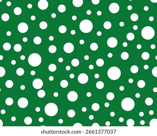 Seamless polka dots pattern background. Pakistan Independence Day concept white polka dots on green background. 14th August theme design for fabric, textile, paper