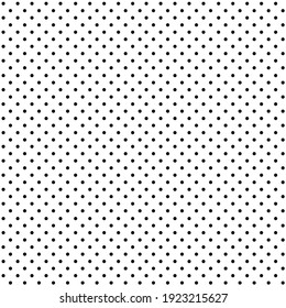 Seamless Polka Dots Pattern Of Black Small Dots On White Background.
