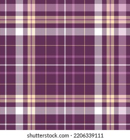 Seamless Purple Tartan Pattern. Scottish Kilt Ornament.  Cage Background.