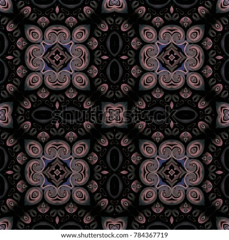 Seamless raster pattern in oriental style Flower psychedelic mosaic Pattern for wallpaper, backgrounds, decor for tapestries, carpet