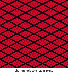 Seamless Red Black Isometric Rhombus Pattern Stock Illustration