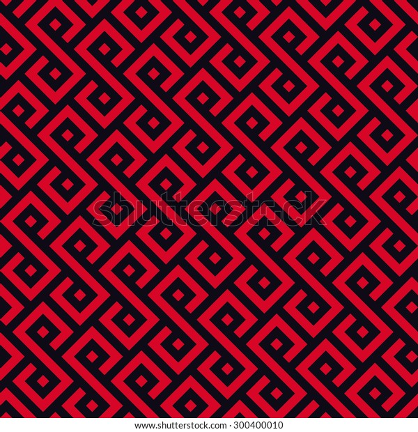 Seamless Red Black Square Ethnic Pattern Stock Illustration 300400010