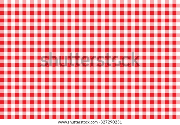 Seamless Red Checkered Tablecloth Texture Background Stock Illustration