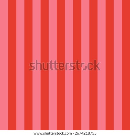 Seamless Red and Pink Striped Pattern, Vertical Bold Lines Digital Paper, Retro Geometric Background, Candy Cane Style Wrapping Paper, Vintage Textile Design, Scrapbooking and Decorative Illustration