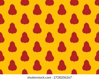 seamless red roseapple pattern on yellow background