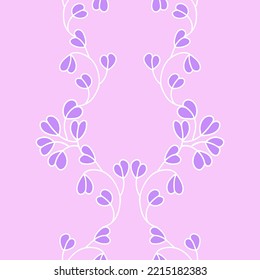 Seamless Repeat Pattern With Purple Floral Elements Designed Vertical Stripes Pattern Effect On A Pink Background Perfect For Fabric, Scrap Booking, Wallpaper, Gift Wrap Projects