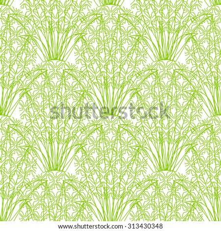  seamless repeating line green pineapple pattern on white background