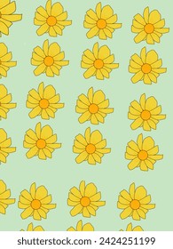 Seamless repeating pattern with gerberas large yelloworange flowers background for 
