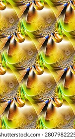 A seamless repeating pattern utilizing diagonal drop repeat techniques to create continuous visual motion. Highlights the beauty of architectural lines, perfect for continuous and attractive textile motifs.
Hashtags: #DropRepeat #DynamicDesign #FashionFabric #FractalArt #CoutureTextiles #SeamlessPattern #DiagonalFlow
