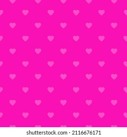 Seamless repeating pink hearts pattern on a pink background