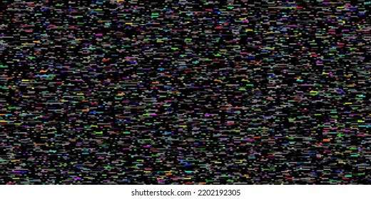 Seamless Retro Colorful Rainbow VHS Scanlines Or TV Signal Static Noise Pattern. Tileable Television Screen Or Video Game Pixel Glitch Or Damage Background Texture. Vintage 80s Analog Grunge Graphic
