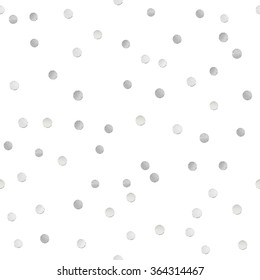 Seamless Shiny Silver  Glitter Polka Dot  Pattern