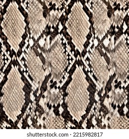 Seamless snake texture, python skin, exotic animal skin.