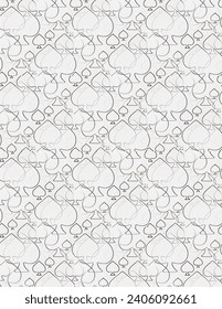 Seamless Spades Overlapping Repeating Pattern Las Vegas Style Artistic Background or Coloring Page 