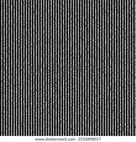 Seamless striped geometric pattern with grunge style vertical irregular bold black lines on a white background. Monochrome linear smudged texture.