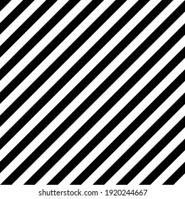 Seamless striped pattern of black and white uniform diagonal lines.
