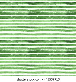 Seamless Striped Pattern. The Pattern Of Stripes. Watercolor Texture. Watermelon. The Green Stripe.