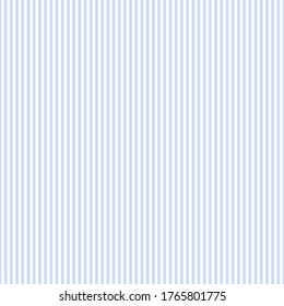 Seamless Striped Pattern. Thin Vertical White And Light Blue Stripes.
