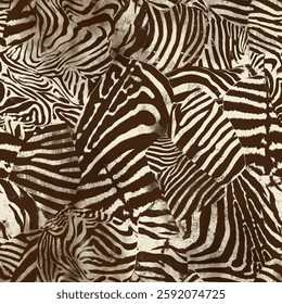 Seamless striped zebra texture pattern for fabric print