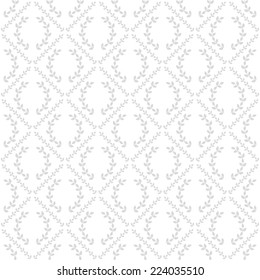 Seamless Subtle Gray Laurel Wreath Pattern