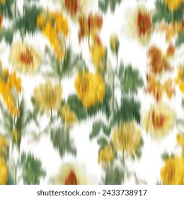 seamless textile texture pattern with elegant graphic flowers in blur technique