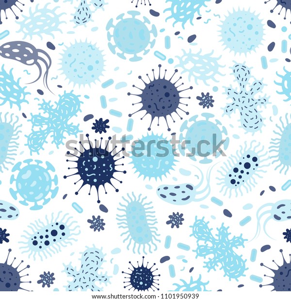 Seamless Texture Bacterias Germs Seamless Pattern Stock Illustration ...