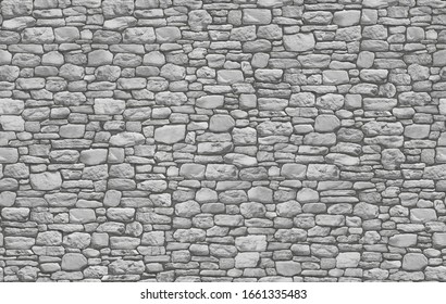 Seamless texture of General layout of stone masonry with mixed block various shapes and sizes 