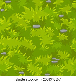 Seamless texture grass, texture green lawn with stones. Nature background, organic grass for the game. Similar JPG copy