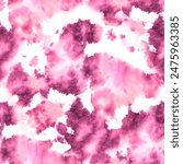 Seamless Tie Dye Vivid Violet .Bright Drawn Closeup .Pink Tye Dye Fabrics, Lilac Color Tie Dye Material. Watercolor Vintage . Retro Fashion Illustration