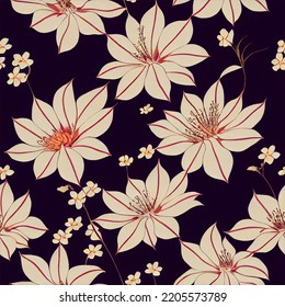 Seamless tilable Japenese flower pattern