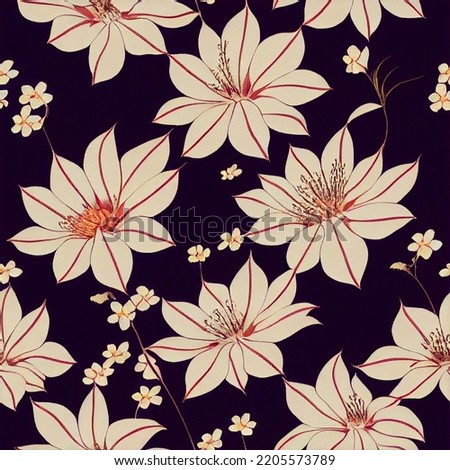 Seamless tilable Japenese flower pattern