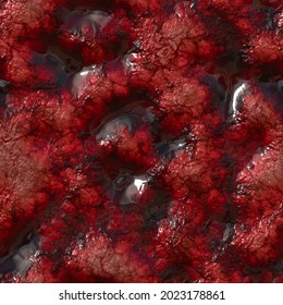 Seamless Tileable Bloody Tissue Texture - Carcinoma Or Tumor Tissue - 3D Illustration