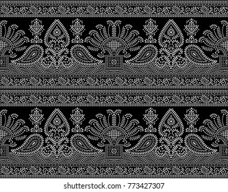 Black White Floral Seamless Pattern Ornamental Stock Vector (Royalty ...